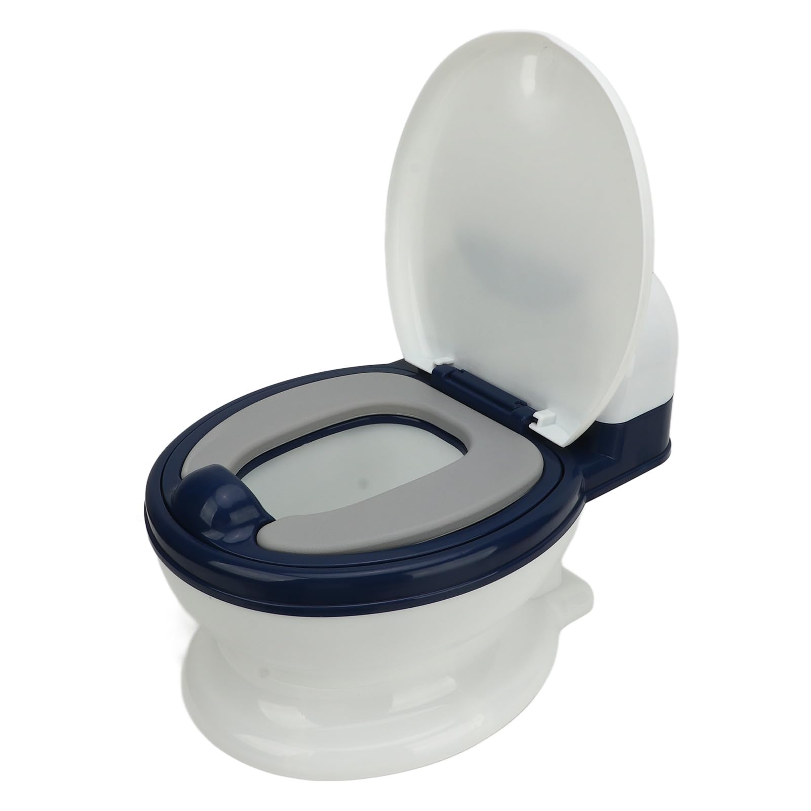Luocute Orinal para Niños Pequeños, Inodoro de Entrenamiento con Sonido de Descarga Realista con Asiento Acolchado de PU Suave, Diseño Desmontable para una Fácil Limpieza, para Ni (Azul Blanco)