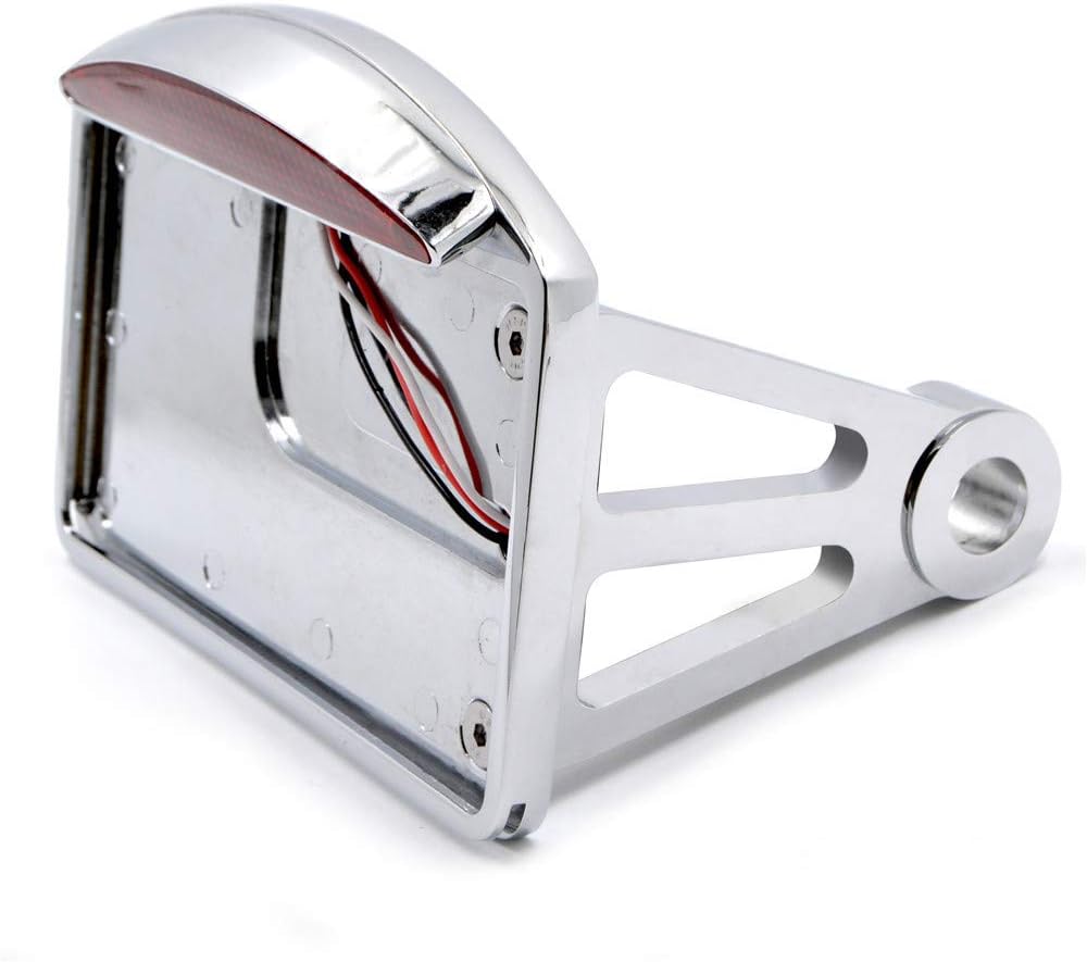 BJ Global Chrome Plate Motorcycle Side Mount Tail Light Axle Chopper License Plate Bracket For Harley Davidson