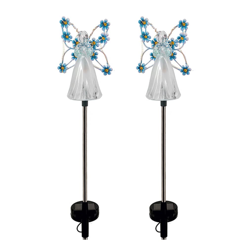TYTOGE 2 Pack Angel Solar Lights LED Solar Garden Lights Outdoor Garden Decoration Waterproof Solar Lights for Halloween Christmas