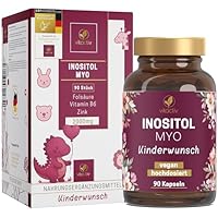 VITACTIV Inositol Myo - 90 Inositol Kapseln (30 Tage) - Kinderwunsch bei PCO Syndrom - Myo Inositol Hochdosiert, 2000 mg pro Tagesdosis - Plus Zink, Vitamin B6 & Folsäure - Vegan, Laborgeprüft in DE