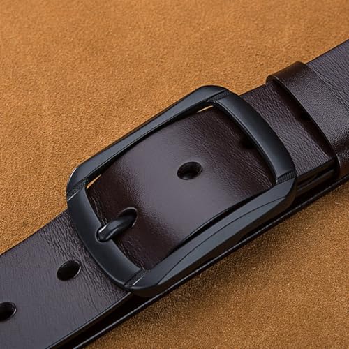 Vintage Cowhide Leather Belt, Metal Pin Buckle, Extra Large, Adjustable Length, 38mm Width, Gift for Men3