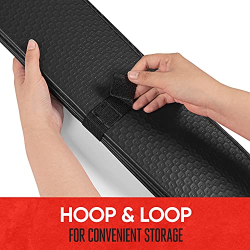Image of Motor Trend Black Accordion Folding Car Windshield Sun Shade - Blackout Sun Visor for Car Windshield - Foldable Jumbo Sunshade and Front Window Truck Sun Screen for UV Sun Protection - 66 x 27