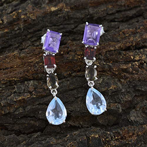 Boucle d'oreille en argent sterling 925 multi pour femmes RIYO
