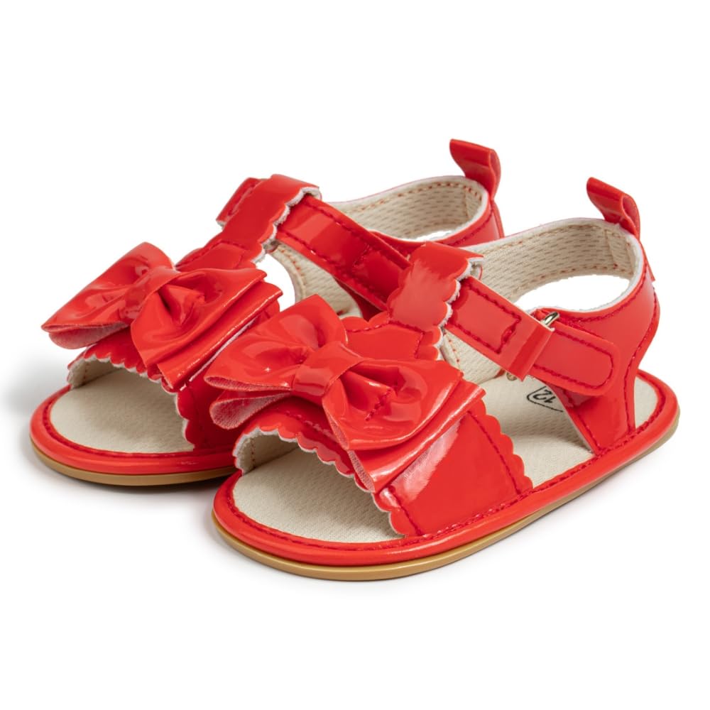 6 to 12 Months Baby Girls Anti-Slip Bow Pattern Hook & Loop Sandal -BT4697-image-18