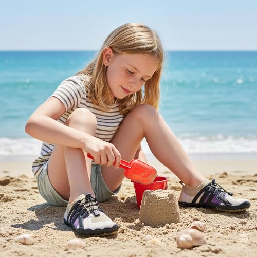 Image of Stelle Water Shoes for Kids Adjustable Laces | Quick Dry Barefoot Non-Slip Shoes with a Roomy Toe Box for Boys and Girls,Beach,Hiking,Toddler to Big Kid