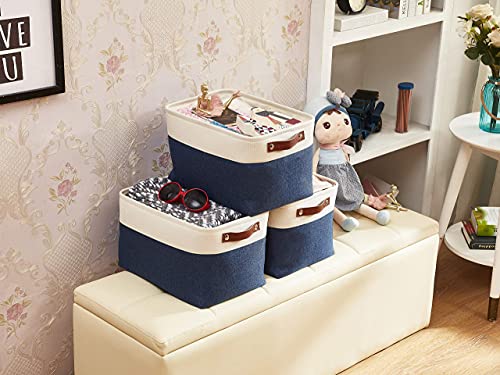 Decomomo Opvouwbare opbergmand, robuuste stoffen mand met handgrepen voor het organiseren van kast, kinderkamer… - Image 5