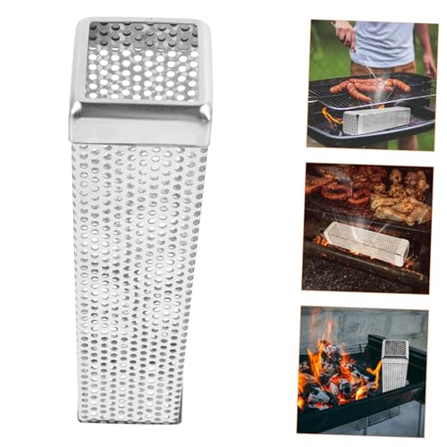 Toddmomy Caja Ahumadora De Acero Inoxidable Para Parrillas De 10 Pulgadas, Orificios Uniformes Para Virutas De Madera, Accesorio Portátil Para Barbacoa, Adecuado Para Ahumar Carne y Verduras - imagen 9