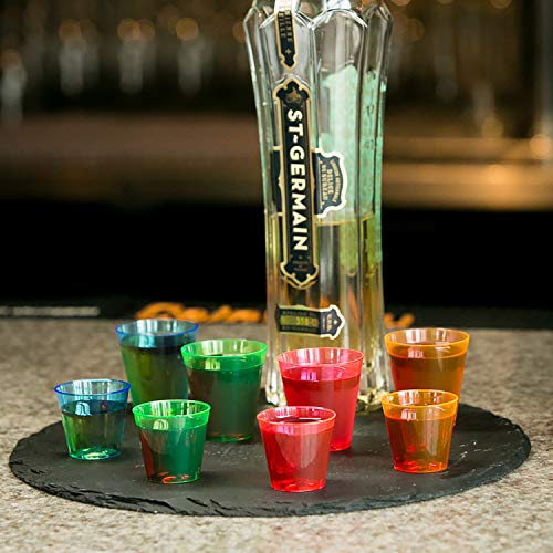 Party Essentials Copos de plástico rígido de 59 ml, 40 unidades, neon sortido