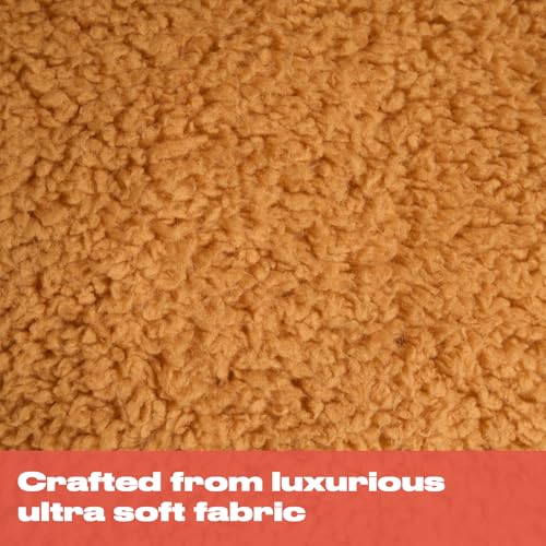 Ohs Reading Pillow For Bed Adult, Croissant Cuddle Cushion Supportive Soft Cosy Teddy Fleece Kids Cushions With Arms Snuggle Hug Pillow Relaxing At Home, Brown - 45 X 40 X 30Cm - 4