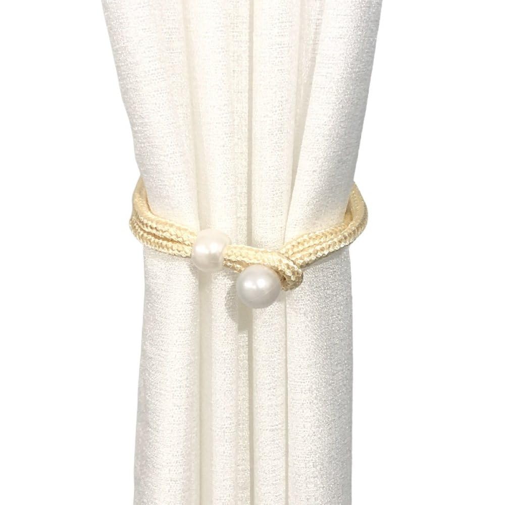 Vakorise Colour Curtain Ties, 2 Pack Faux Pearl Adjustable Rope Tie Backs For Drapes, Multicolor