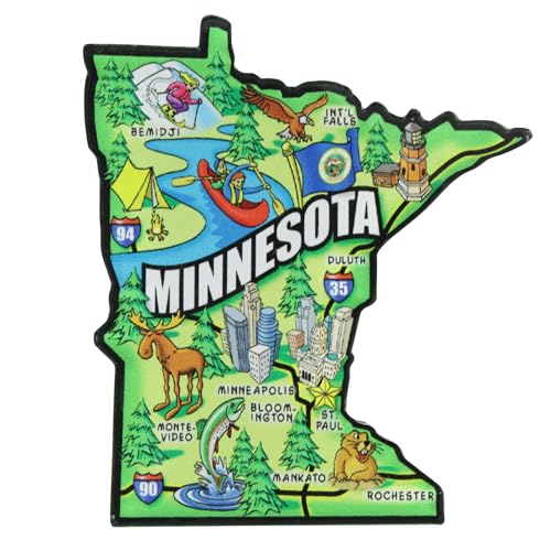 Imán Decorativo de Acrílico Estado de Minnesota 3.25 x 3 in miniatura 1