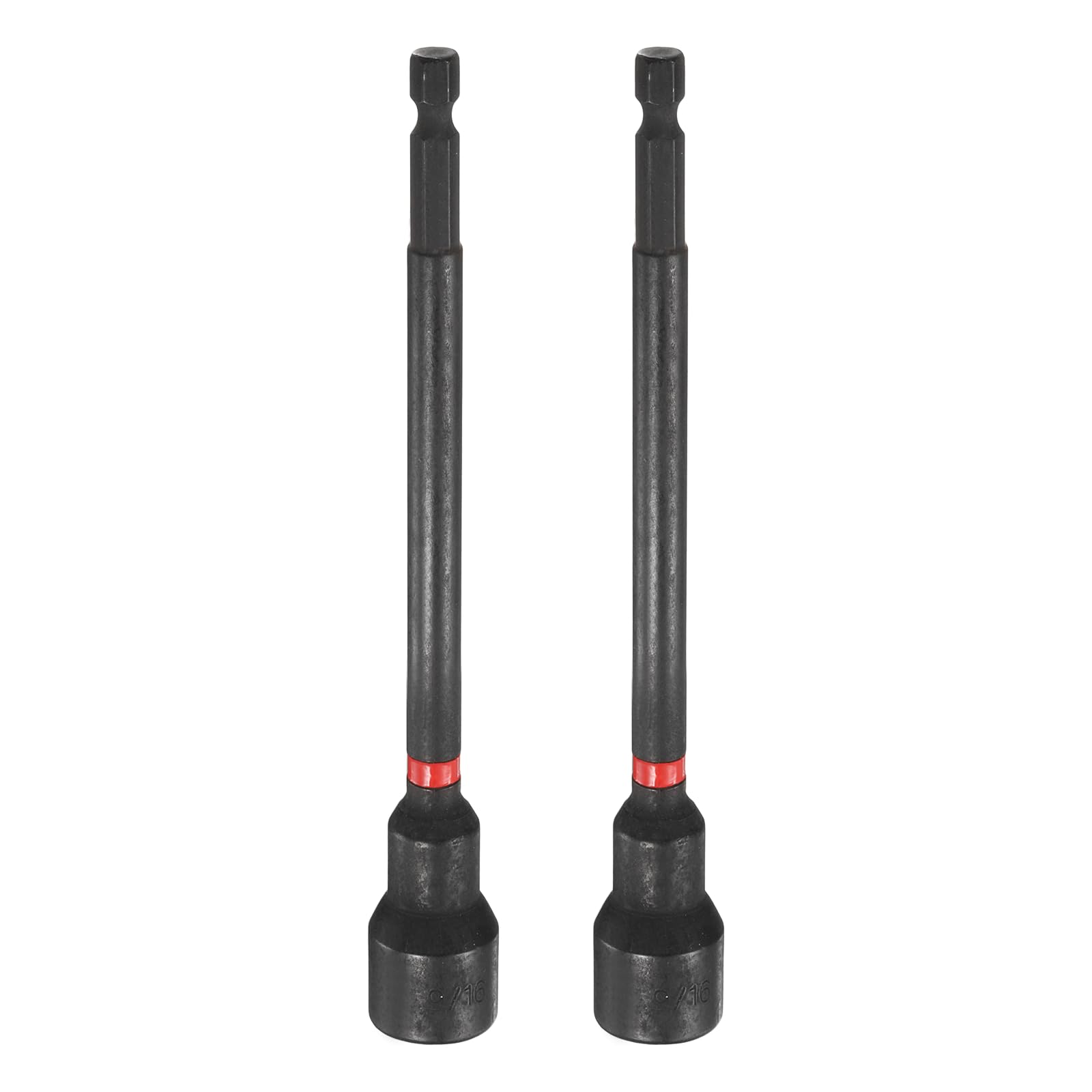 sourcing map 2pcs Nut Driver Drill Bit 9/16 Inch SAE Socket 1/4" Hex Shank 6" (150mm) Long Magnetic 6-Point Sockets Quick Change CR-V Steel Bolt Setters for Power Drill Drivers