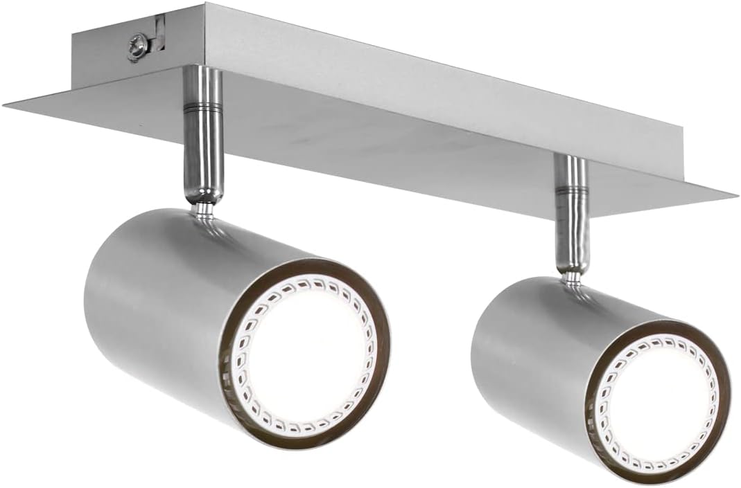 Trio Leuchten 802400207 Bar Spotlight Fixture / 30 cm/for 2 x GU10 Bulbs/Bulbs Not Included/Matte Nickel