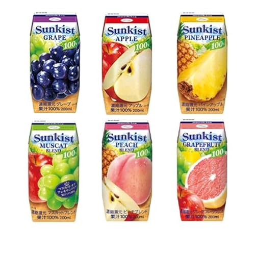 サンキスト 200ml 6種×4本 計24本 アソート セット (6種各4個)【商標登録番号 第6585805】