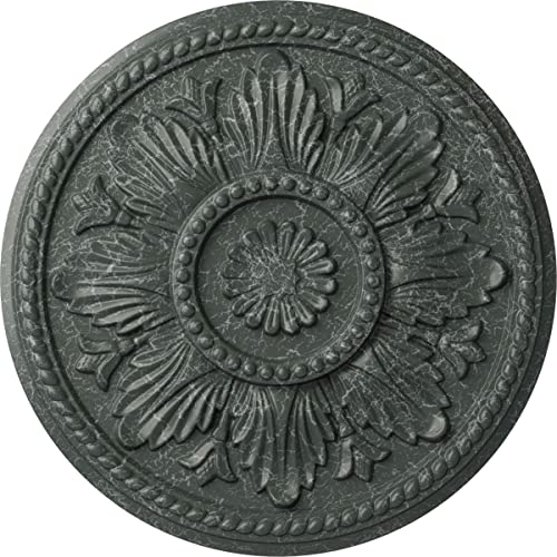 Image of Ekena Millwork CM18EDAGC Edinburgh Ceiling Medallion, Athenian Green Crackle