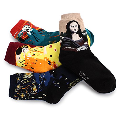 Intype WOMEN's Famous Painting Crew Socks (4-Pack) DD