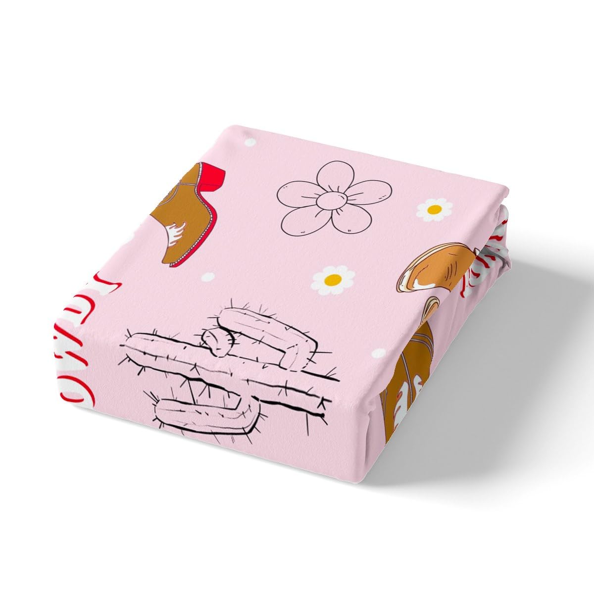 Homewish Copripiumino 140 x 200 Cowgirl rosa con 1 federa 65 x 65 cm – Parure da letto per bambini, motivo: fiori di campagna, set di copripiumini ferro a cavallo occidentale – microfibra