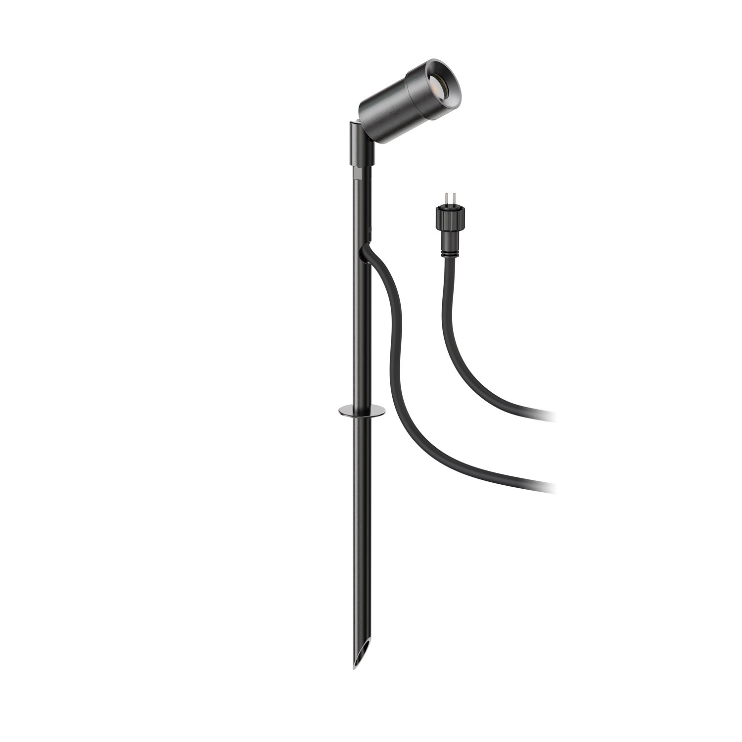SPICO Kleiner LED-Gartenstrahler mit Erdspieß – Außen, IP44, schwarz, warmweiß