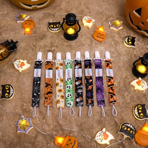 Image of ALVABABY Christmas Pacifier Clips 8 Pack Binky Paci Holder Leashes Teethers 8DBP05-DA