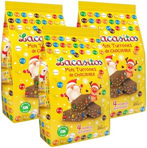Lacasitos Lote de 3 Bolistas de Mini Turrones de Chocolate 200G