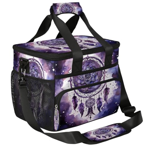 Dreamcatcher Insulated Picnic Backpack Lunch Box for Women Men Picnic Basket Tote Lunch Bag Picnic Bag Portable Lunch Bags for Picnic, Beach, Work, Trip,Office, Camp Ethnic Pendants