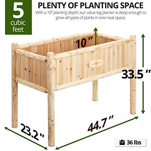 Boldly Growing Wooden Raised Planter Box With Legs - Large Elevated Outdoor Patio Cedar Garden Bed Kit To Grow Herbs And Vegetables - Unmatched Strength Lasts Years, Natural Rot-Resistant Wood #TOP5