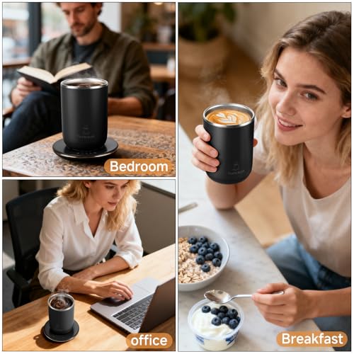 Self Stirring Coffee Mug with Heating Base