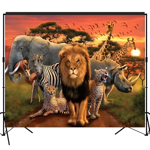 Musykrafties Toile de Fond panoramique forêt Africaine Tropicale, Jungle, Safari, Grande bannière pour Studio de Photographie, 2,1 x 1,8 m #2194