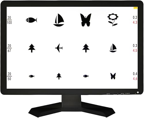 Miniatura 2 de Panel de gráfico de visión de pantalla de 19 pulgadas Led Visual Acuity Testing Chart Eye Vision Oftálmico LCD Probador óptico Monitor (negro)