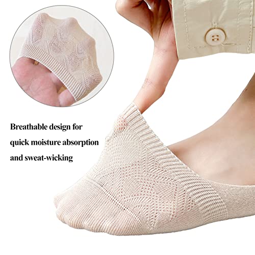 BIVOLU Womens Low Cut Thin Breathable Cotton Causal Socks Non Slip No Show Socks for Women Liner Flats Socks 6 pack3