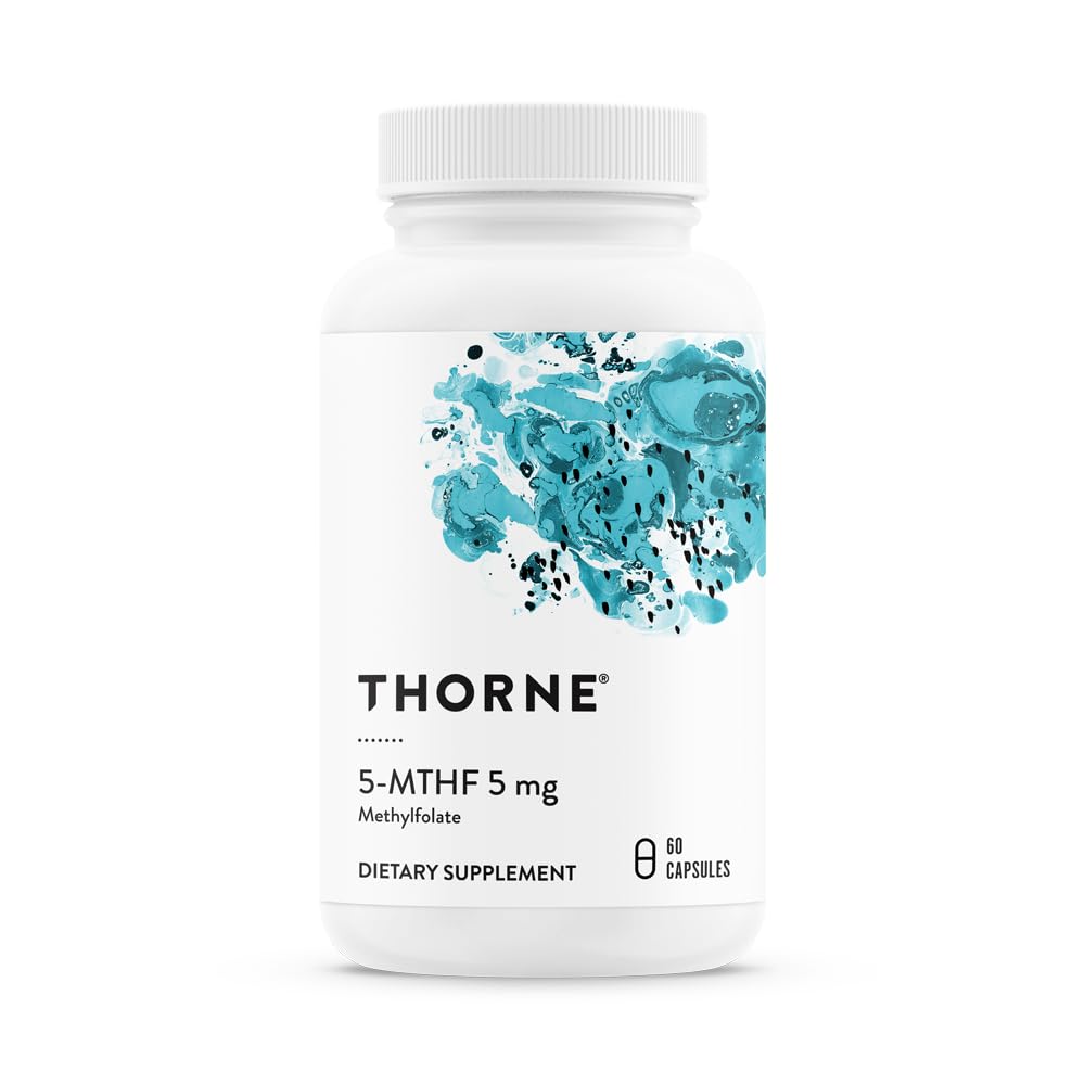 THORNE 5-MTHF 5 mg, Active Methylfolate Vitamin B9 Supplement, 60 Capsules 60 Count (Pack of 1)