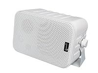 Dynavox 3-Wege Mini-Box mit Halterung für Wandmontage, Paar, Kleiner Surround-Lautsprecher für Heimkino, Weiss