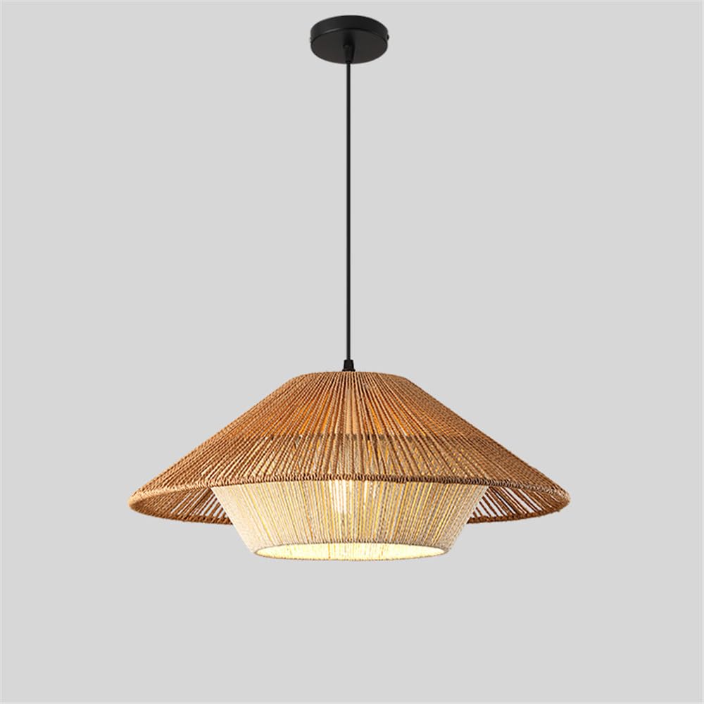 SXWNBIFH Industrial Style Retro Hemp Rope Pendent Lamp Personality Creative Internet Bar Cafe Restaurant Bedroom Clothing Store Bar Counter Chandelier (B D50CM)
