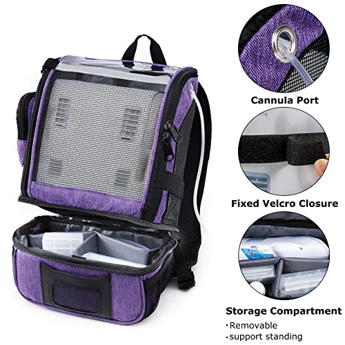 Portable Oxygen Concentrators Backpack Compatible with Inogen One G3 & Inogen One G5, Lightweight Oxygen Machine Carrying Bag, Purple, Modern