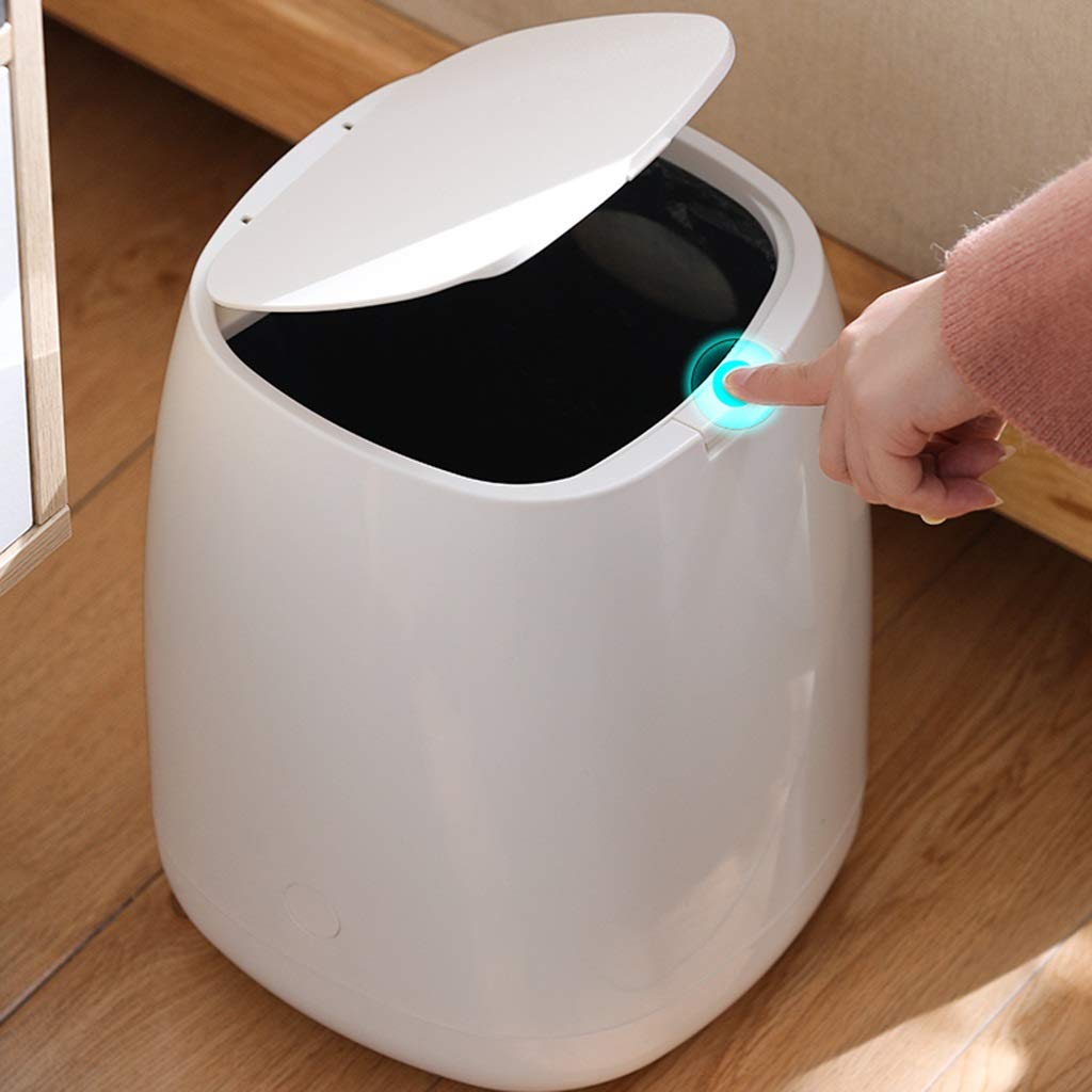 Portable Push-Type Sealed Trash Can with Lid Large 10L Portable Independent Inner Barrel Buckle Designed for Home Office Hotel Can Recycler (Color : Gray) (Gray)