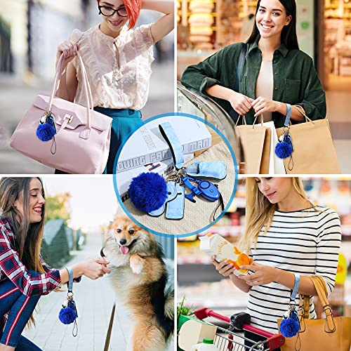 Amir Safety Keychain Set For Women And Kids, 10 Pcs Safety Keychain Accessories, Self Defense Keychain Set For Girls With Safe Sound Personal Alarm, No Touch Door Opener, Whistle And Pom, Blue #TOP6