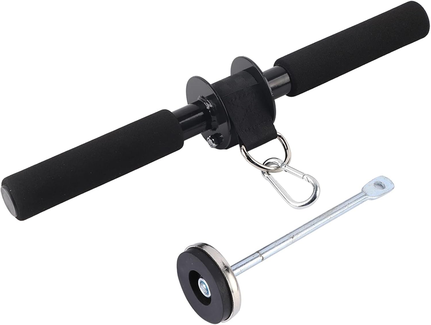 Forearm Strength Trainer, Arm Power Training Equipment, Sturdy Steel Structure with Nylon Webbing for Grip Strength Enhancement, Freeweight Roll Rope Fitness Device for Wrist and F