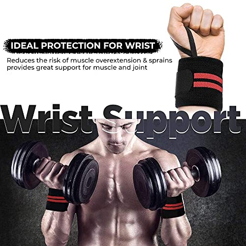 Image of VENOM Wrist Wrap (1 Pair) Wrist Supporter for Gym, Wrist Wrap, Hand Band with Adjustable Size Strap & Thumb Loop for Gym, Power Lifting Weight Lifting, Sports Training