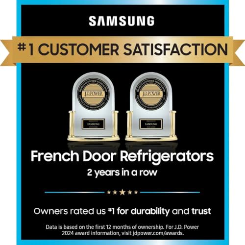 Image of Samsung 23 Cu. Ft. Bespoke Counter Depth 4-Door French Door Refrigerator with Beverage Center, Stainless Steel, RF23BB8600QLAA