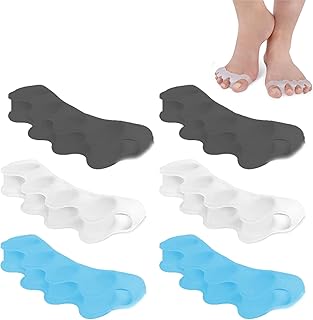 Ondaring Toe Separators (3 Pairs) Toe Stretcher for Overlapping Toes to Relax Toes, Silicone Toe Straighteners for Hallux Valgus, Soft Gel Toe Spacers for Correct Bunions, Running and Yoga (3 Colors)