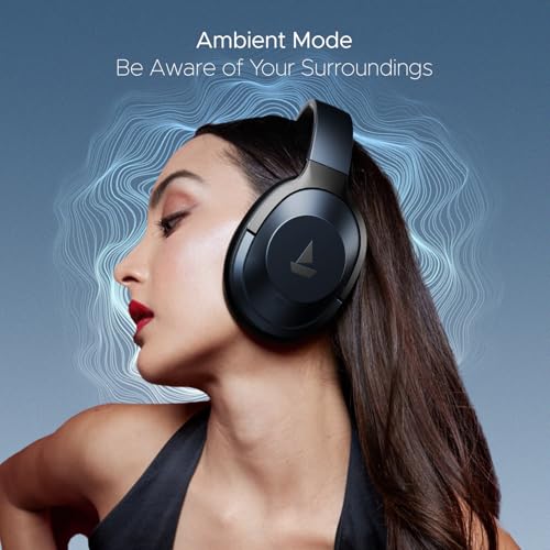 Image of Boat Nirvana 751 ANC,65Hrs Battery,Hybrid Active Noise Cancellation(33dB),Fast Charge,Ambient Mode,Integrated Controls,Carry Pouch,Bluetooth Over Ear Headphones,Wireless Headphone with Mic(Bold Blue)