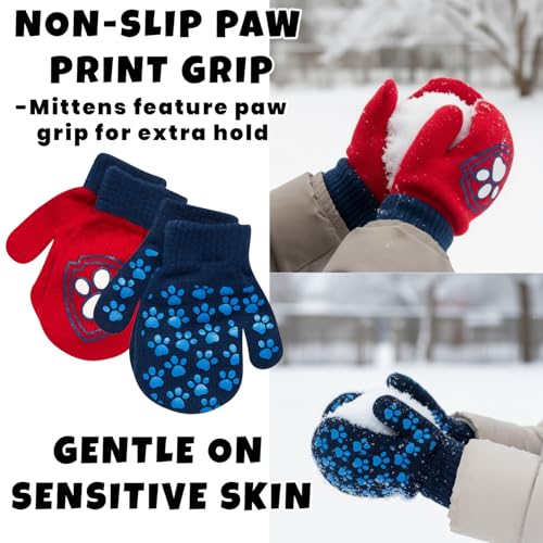 Image of Nickelodeon Boys Paw Patrol Winter Hat, 2 Pair Gloves or Mittens (Toddler /Little Boys)