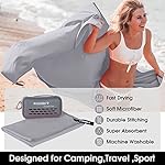 4Monster Camping Towels Super Absorbent, Fast Drying Microfiber Travel Towel, Quick Dry Ultra Soft Compact Gym Towel for Swimming Beach Hiking Yoga Travel Sports Backpack (31.50" x 15.80", Gray) - Image 4