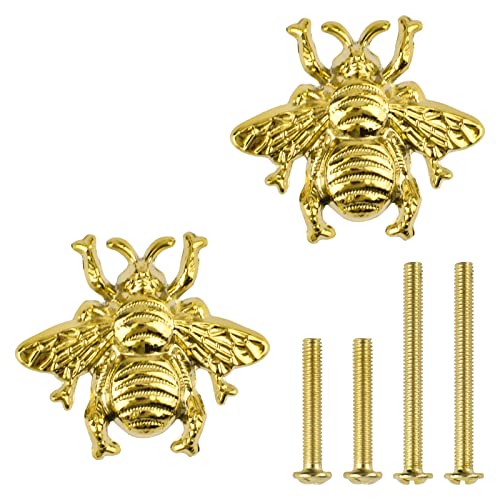 Morobor Mässing bi skåpknoppar, 2 st djur ett hål handtag, mässing låda dragknopp dekorativ byrå låda handtag knoppar