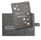 Durch einen praktischen Druckknopf wird die Mutterpasshülle verschlossen und das Herausfallen wichtiger Dokumente verhindert.