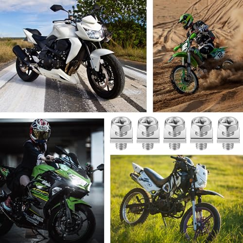 8 STK M6 x 12 mm Schrauben Muttern für Batterie Motorrad Roller, Motorradbatterie Ersatz Schrauben Klemmen für Rollerbatterie Motorräder(8 Schraube, 8 Vierkantmutter)