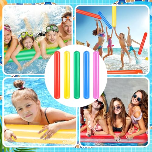Schwimmnudel Poolnudel, 5 Stück 105cm Schwimmnudel Float Spielzeug, Aufblasbarer Schwimmnudel, Super Langer Aufblasbare Schwimmer-Poolnudel,Langlebiger Aufblasbare Poolnudel,für Baden Aquasport
