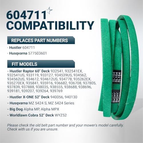 Image of [Upgraded Grip120] BlueStars 604711 577503601 Deck Belt 154 inch x 5 /8 inch