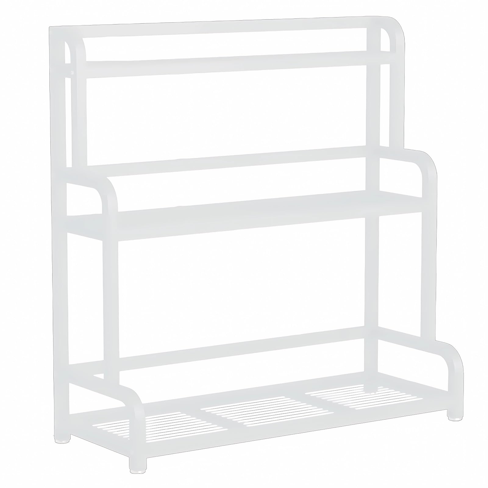 Flower Display Stand, 3 Tier Metal Plant Stand, Heavy Duty Flower Rack for Florist Indoor Outdoor Patio Garden(White,80x40x102cm)