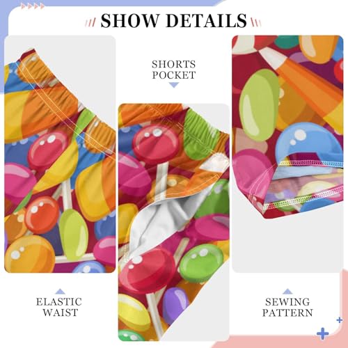 ZZXXB Halloween Candies Boys Long Pants Soft Trousers Elastic Waist Kids Lounge Bottoms with Pockets S-XL4